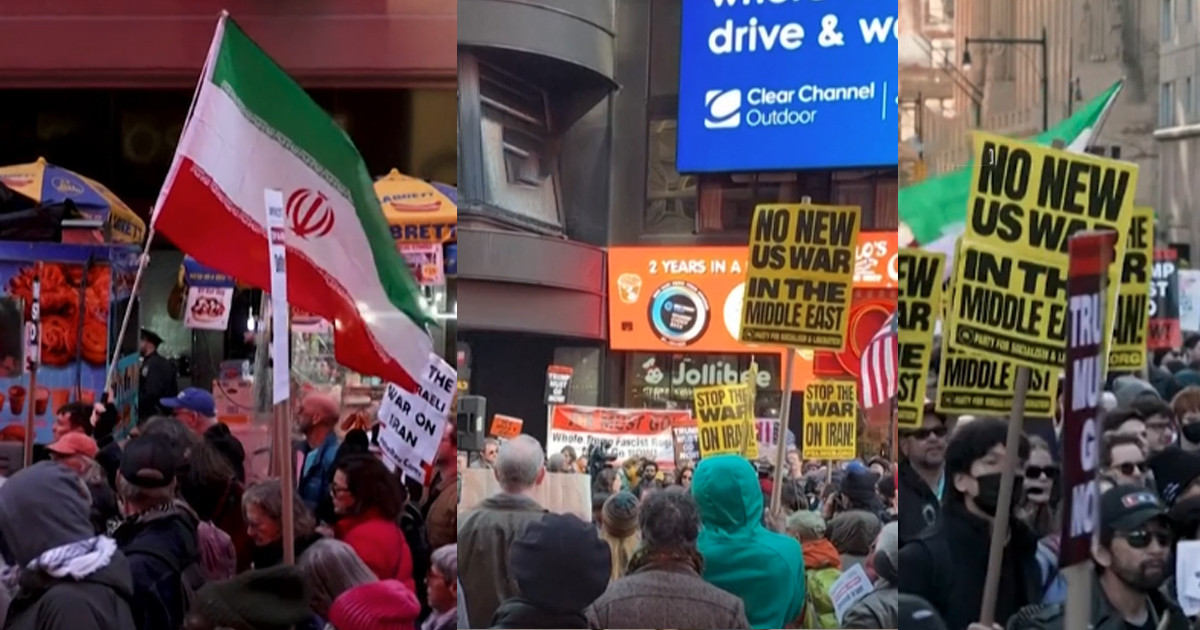 ইরানে হামলার প্রতিবাদে উত্তাল নিউইয়র্ক