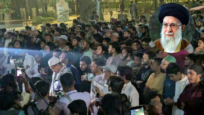 সাদিক কায়েমের ইমামতিতে খামেনির গায়েবানা জানাজা